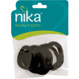 Elástico de Cabelo Nika Tipo Meia Preto 6 unidades